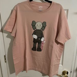 KAWS X UNIQLO UT 2019 Summer Graphic COMPANION Short Sleeve Pink T-Shirt